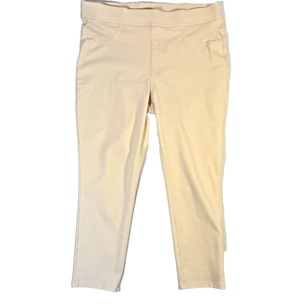 Time and True Cropped Pants Women's XL Cream Pullon Skinny Leg